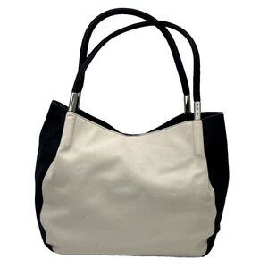 Alfani Womens Bangle Tote Cloud White/Black One Size - Minor Defect MSRP $99.50